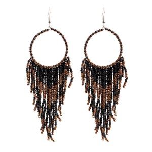 New Black Bohemian pierced earrings Dream catcher